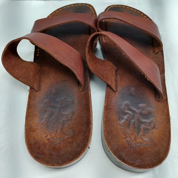 Men\'s Double-Strap Leather Sandals - Brown, made in Jerusalem main image 8